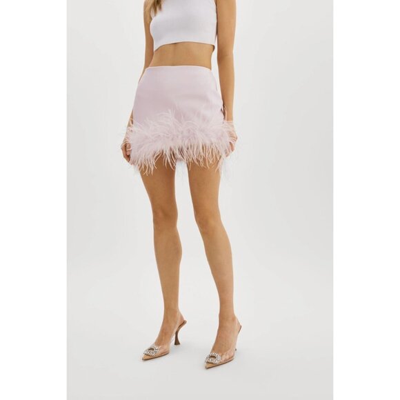 Lamarque Magnolia Vegan Leather Mini Skirt Pink Parasol Womens Size XS - Picture 1 of 11